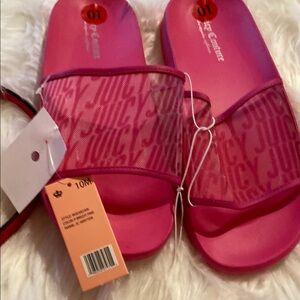 Juicy Couture Pink Slide Sandals